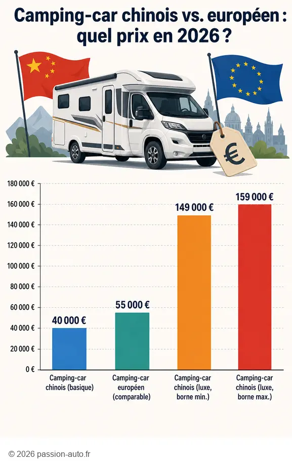 Comparaison de prix : camping-car chinois avis face aux modèles européens en 2026.