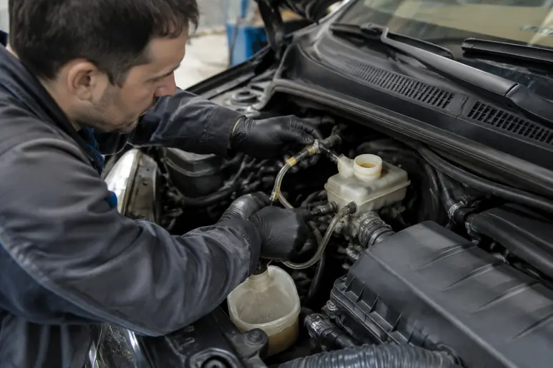 Intervention sur le circuit hydraulique et purge du liquide pour corriger un embrayage dur
