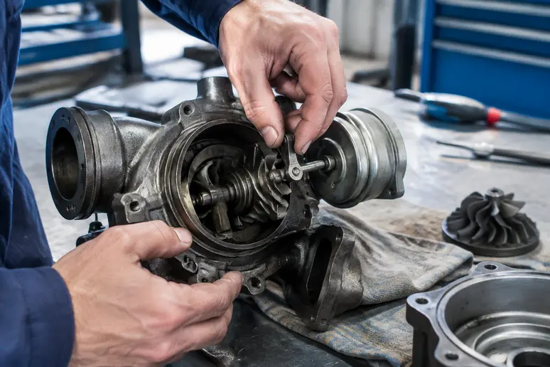 Contrôle de la commande de géométrie variable sur un turbocompresseur en atelier.