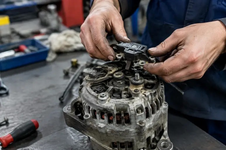 Remplacement d'un régulateur d'alternateur défectueux sur un composant moteur de véhicule